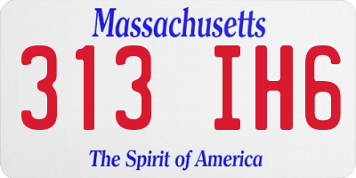 MA license plate 313IH6