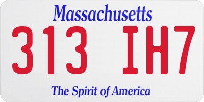 MA license plate 313IH7