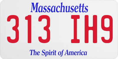 MA license plate 313IH9