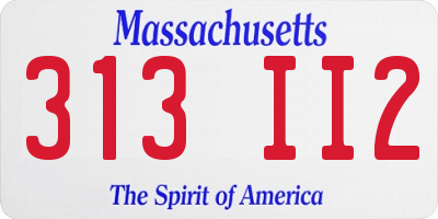 MA license plate 313II2