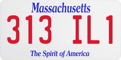 MA license plate 313IL1