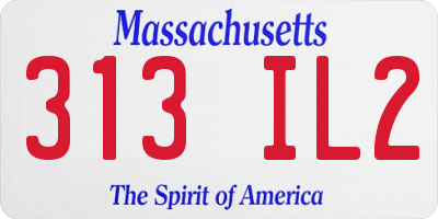 MA license plate 313IL2