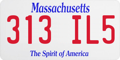 MA license plate 313IL5