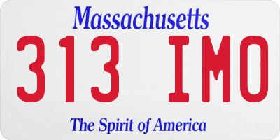 MA license plate 313IM0