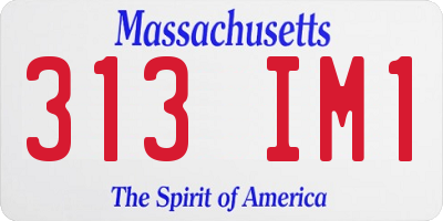 MA license plate 313IM1