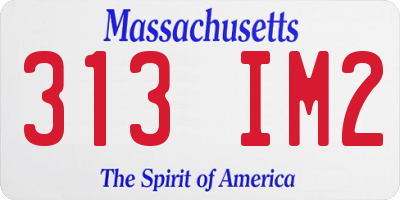 MA license plate 313IM2