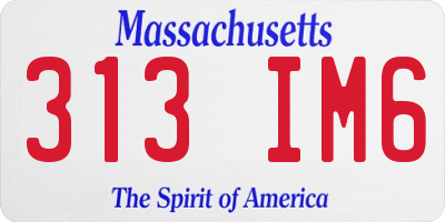 MA license plate 313IM6