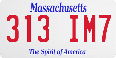 MA license plate 313IM7