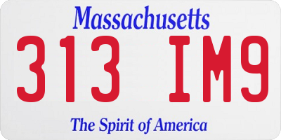 MA license plate 313IM9