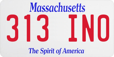 MA license plate 313IN0
