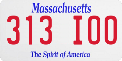 MA license plate 313IO0