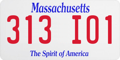 MA license plate 313IO1