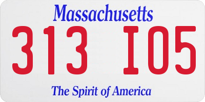 MA license plate 313IO5
