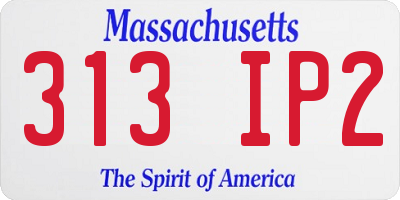 MA license plate 313IP2