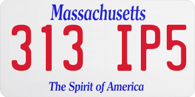 MA license plate 313IP5
