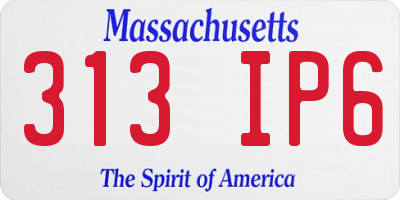 MA license plate 313IP6