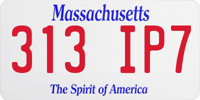 MA license plate 313IP7