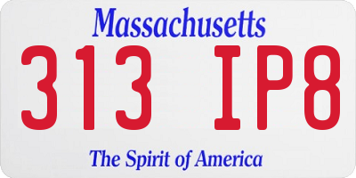 MA license plate 313IP8