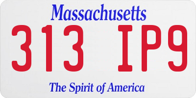 MA license plate 313IP9