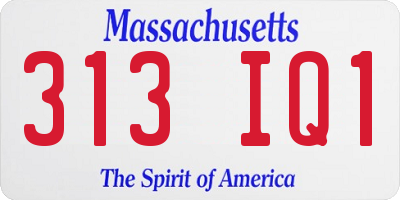 MA license plate 313IQ1