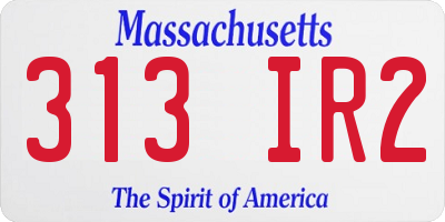 MA license plate 313IR2