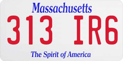 MA license plate 313IR6