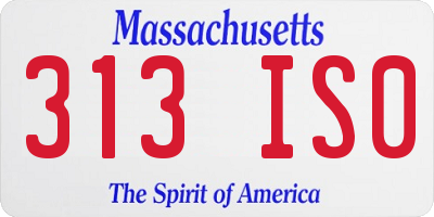 MA license plate 313IS0