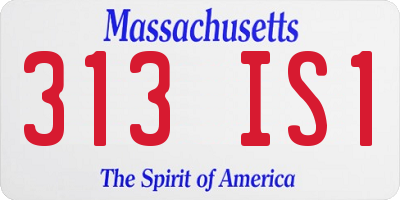 MA license plate 313IS1