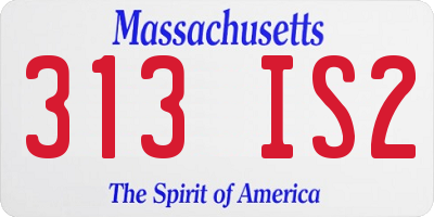 MA license plate 313IS2