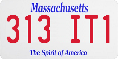 MA license plate 313IT1