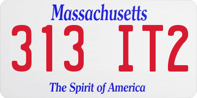 MA license plate 313IT2