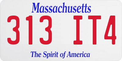 MA license plate 313IT4