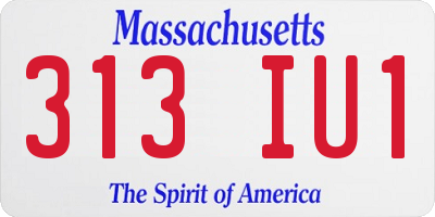 MA license plate 313IU1