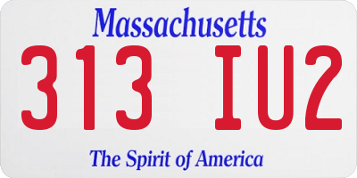 MA license plate 313IU2