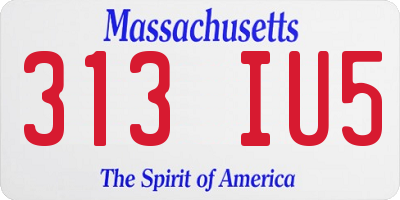 MA license plate 313IU5