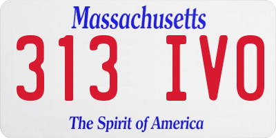 MA license plate 313IV0