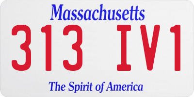 MA license plate 313IV1