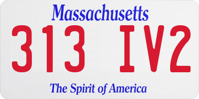 MA license plate 313IV2