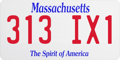 MA license plate 313IX1