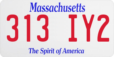 MA license plate 313IY2