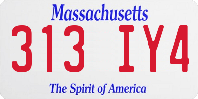 MA license plate 313IY4