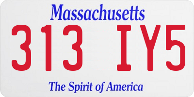 MA license plate 313IY5