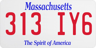 MA license plate 313IY6
