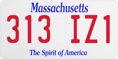 MA license plate 313IZ1
