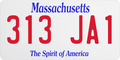 MA license plate 313JA1