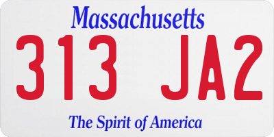MA license plate 313JA2