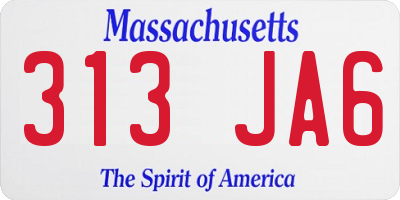 MA license plate 313JA6