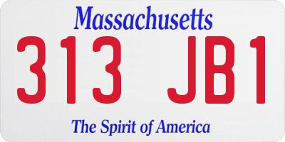 MA license plate 313JB1