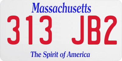 MA license plate 313JB2