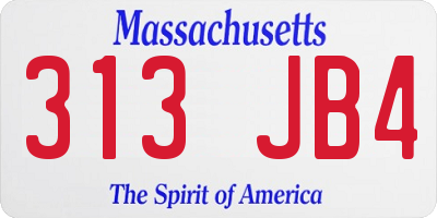 MA license plate 313JB4